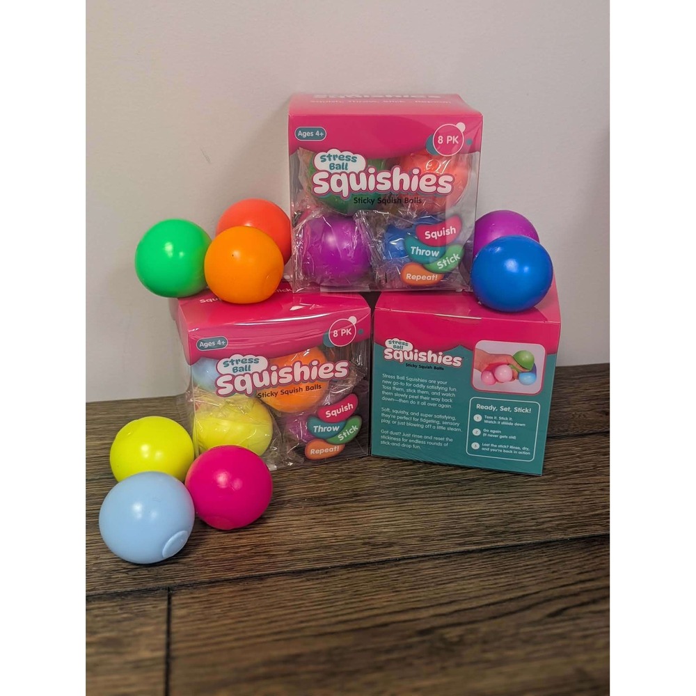 Squishies Sticky Fidget Stress Balls 8 Pack Sensory Toy New - Picture 5 of 8